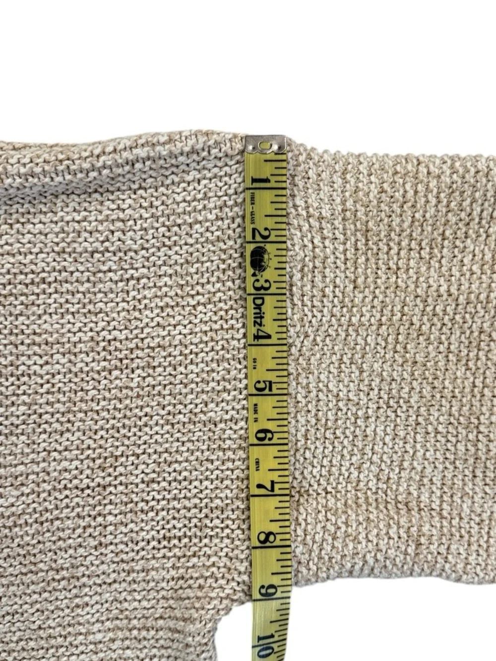 Vintage Y2K American Eagle Henley Sweater Tan Cotton USA XL Textured Rolled Neck - Picture 11 of 13
